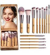 BS-MALL Travel Makeup Brush Set Bamboo Brushes Foundation Powder Concealers Eye Shadows Makeup Se...