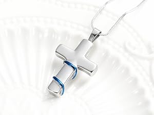Cremation Jewelry Urn Necklace for Ashes Rose Flower Cross Cremation Jewelry Pendant for Human/Pet
