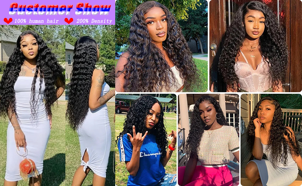 Deep Wave Lace Front Wigs Human Hair 13x6 HD Lace Front Wigs
