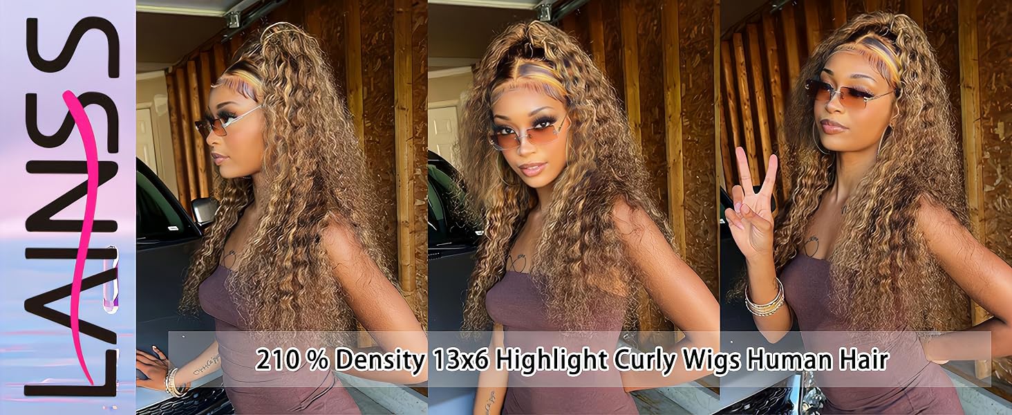 13x6 Highlight Deep Wave Lace Front Wigs Human Hair
