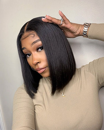 short glueless wigs human hair pre plucked