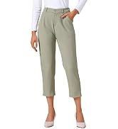 Allegra K Women's Capri Pants Business Casual Office High Waist Cropped Pants with Pockets
