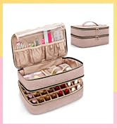 BAFASO Nail Polish Organizer Holds 40 Bottles (15ml - 0.5 fl.oz), Nail Polish Case with Manicure ...
