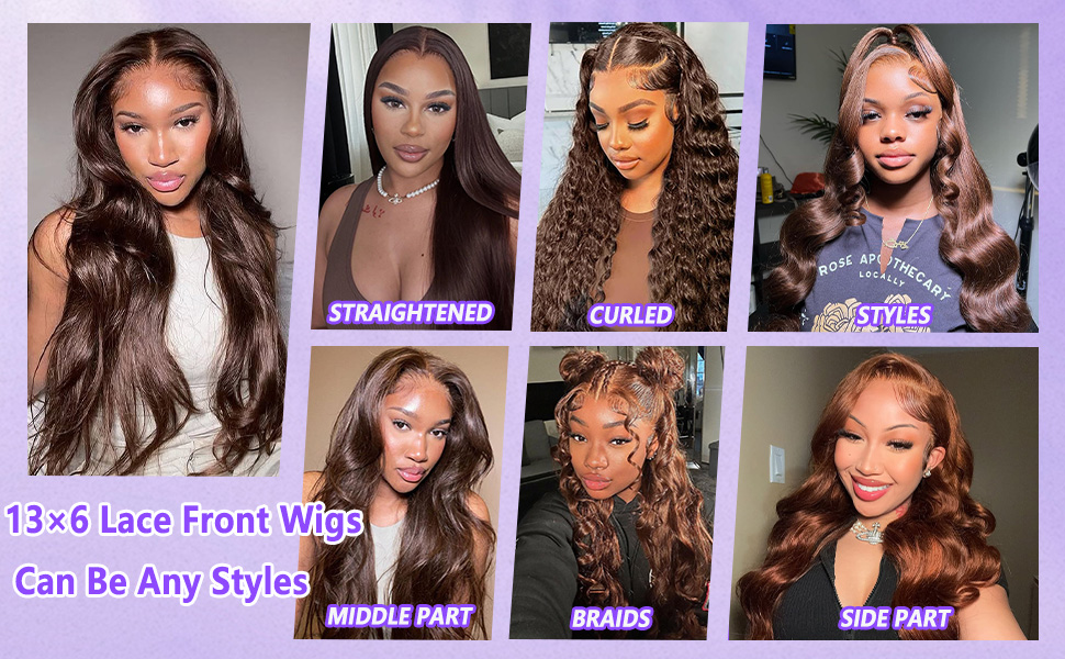 Chocolate Brown 13x6 Lace Front Wigs