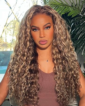 highlight deep wave lace front wigs