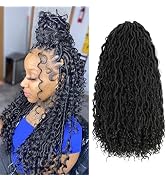 5 Packs Boho Goddess Locs Crochet Hair 22inch River Faux Locs Crochet Hair Curly Faux Locs Wavy C...