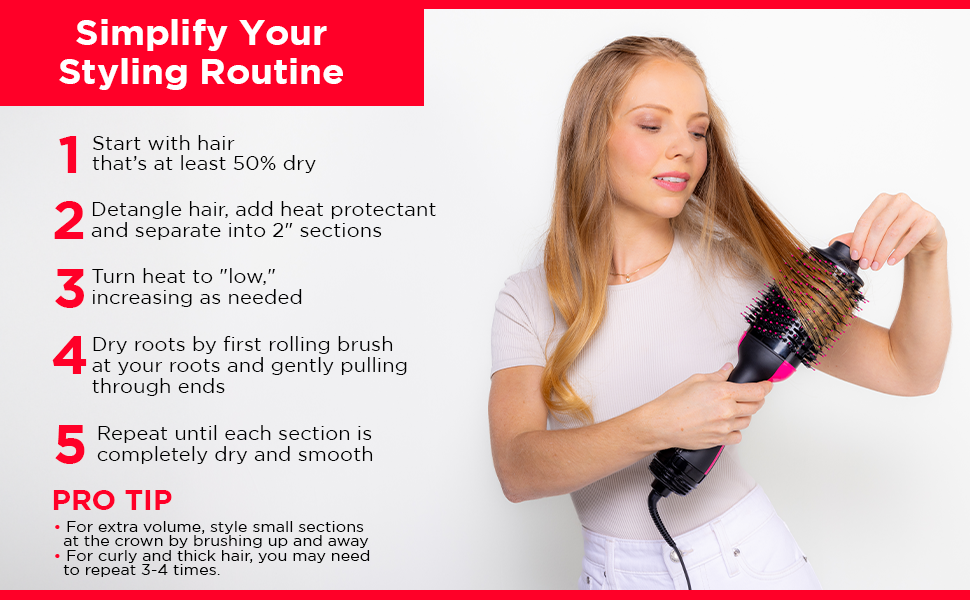 how to get a blowout at home 2 in 1 styling brush hair dryer dry and style