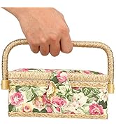 KIMISS Sewing Basket, Sewing Kit Storage Box Household Fabric Craft Handmade Sewing Basket Thread...