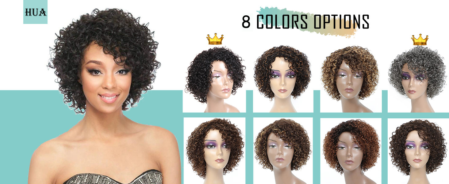 short curly human hair wigs for black women