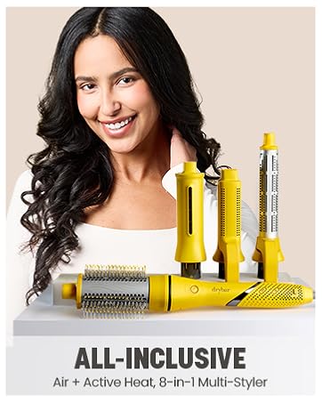 Drybar All-Inclusive Air + Heat, 8 in 1 Multi-Styler Curling Iron, Round Brush, Flat Iron, Dryer