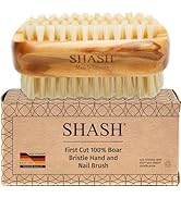 Made in Germany - SHASH + KELLER BÜERSTENFABRIK 100% First Cut Boar Bristle Nail Brush - Gently R...