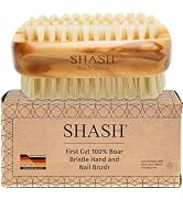 Made in Germany - SHASH + KELLER BÜERSTENFABRIK 100% First Cut Boar Bristle Nail Brush - Gently R...