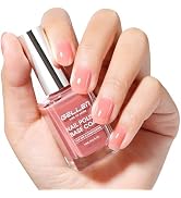 Gellen 4-In-1 Illuminating Nail Concealer Base Coat Polish Pink, Nail Strengthener Ridge Filler f...