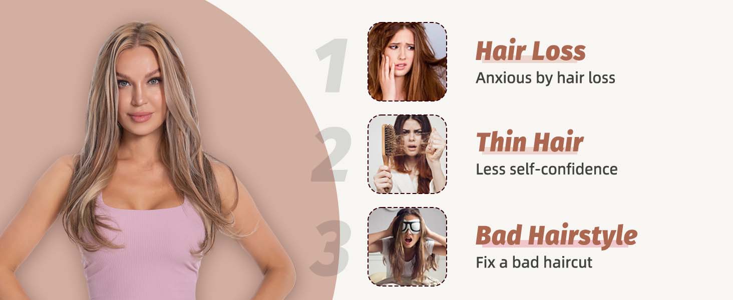Clip in Hair Extensions Real Human Hair Chocolate Brown mixed Caramel Blonde #4/27/4
