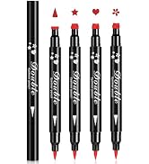 XINGXYUEL 4PCS Double-headed Eyeliner Stamp Pencil Red Liquid Winged Eyeliner Stamp Pen Waterproo...
