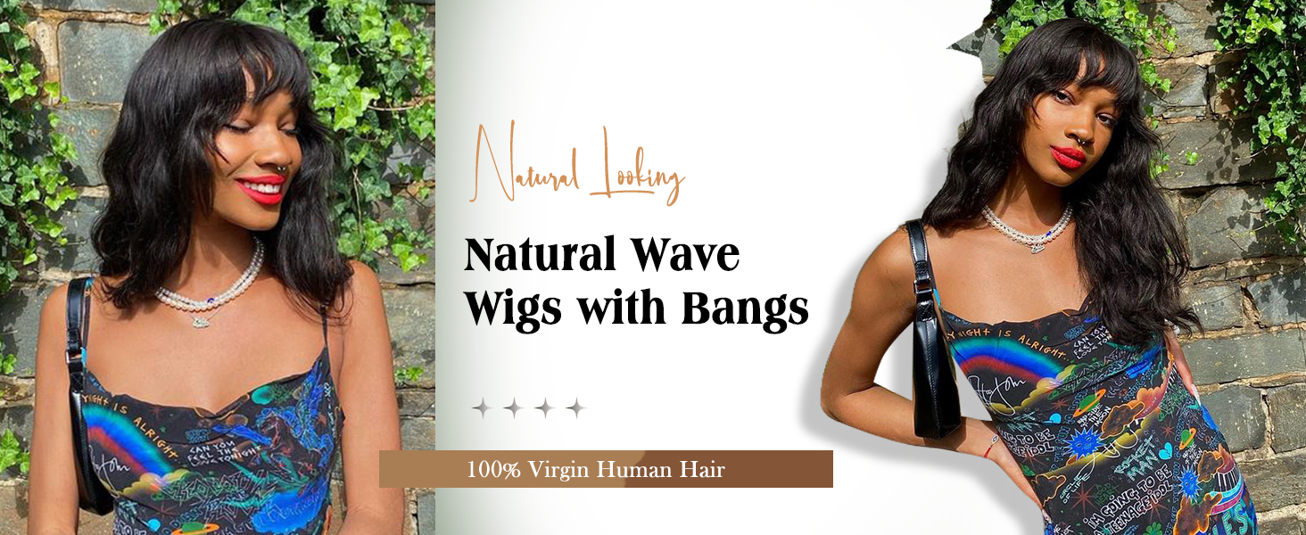 Natural Wavy Human Hair Wig