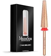 MelodySusie Super Long 5 in 1 Nail Drill Bits, 3/32'' Carbide Tungsten Bits, Suitable for Manicur...