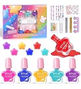 ETYJO Kids Nail Polish Set, Non-Toxic Nail Polish for Toddler, Water-Based Peel-off Quick Drying ...