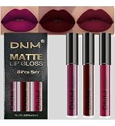 evpct DNM 3Pcs Dark Red Purple Plum Matte Liquid Lipstick Lip Stain Sets for Women Matte+Lipstick...