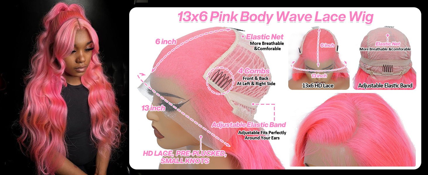 13X6 Transparent HD Big Lace Part, 21-23.5 Inches Circumference Around, Tightly Install, Comfortable