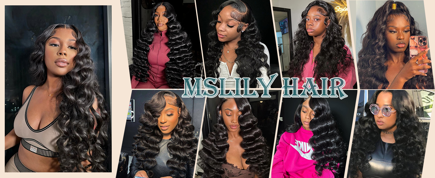 Mslily loose wave hair bundles with closure