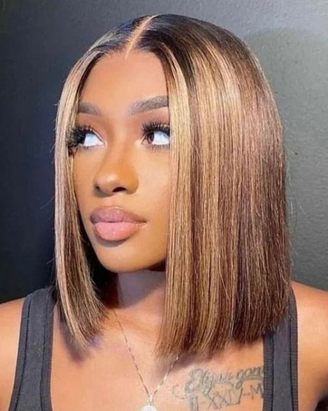 Highlight Bob Lace Front Wigs Human Hair