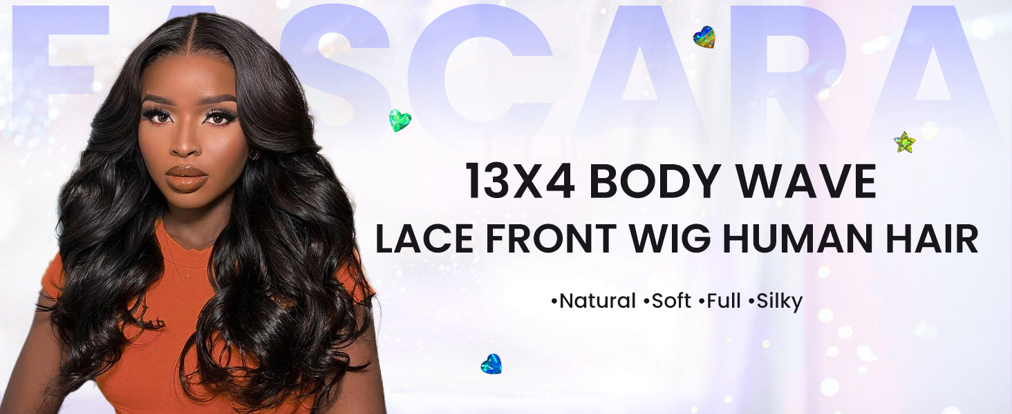 13x4 Body Wave Lace Front Wigs Human Hair Pre Plucked 180% Density HD Transparent Lace Frontal Wigs