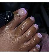 Artquee Purple French Tip Press on Toenails for Women Short Fake Toe Nails with Adhesive Reusable...
