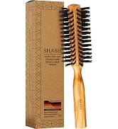 SHASH Boar Bristle Round Brush - Made In Germany | Volumize and Revitalize Your Hair with Softer,...
