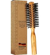 SHASH Boar Bristle Round Brush - Made In Germany | Volumize and Revitalize Your Hair with Softer,...