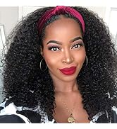 Nadula Hair 10A Afro Malaysian Kinky Curly Human Hair Half Wig WEAR WITH OR WITHOUT Headband For ...