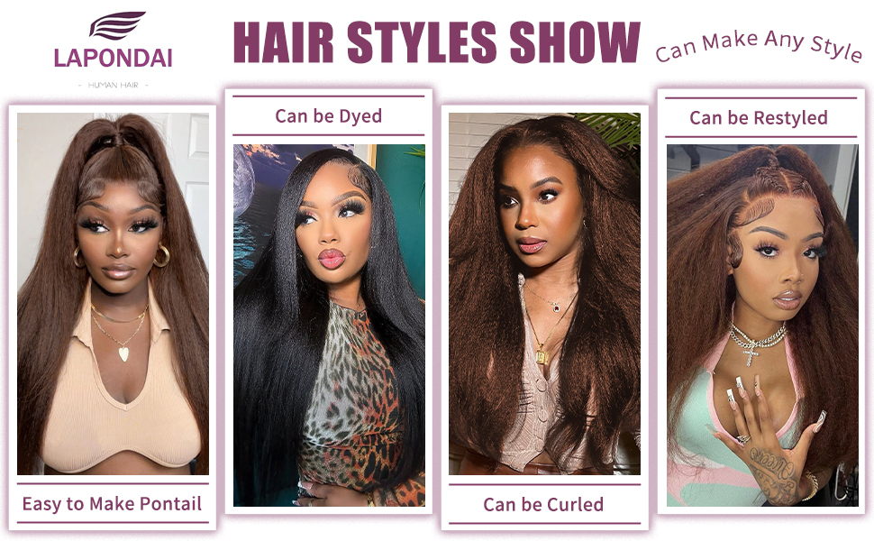 Yaki Strsaight Human Hair Bundles Kinky 3 Bundles Details :
