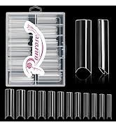 Ranrose 120PCS Extra Long Half Nail Tips ,XXL Super Long Half Cover Deep C Curve False Nails 12 S...
