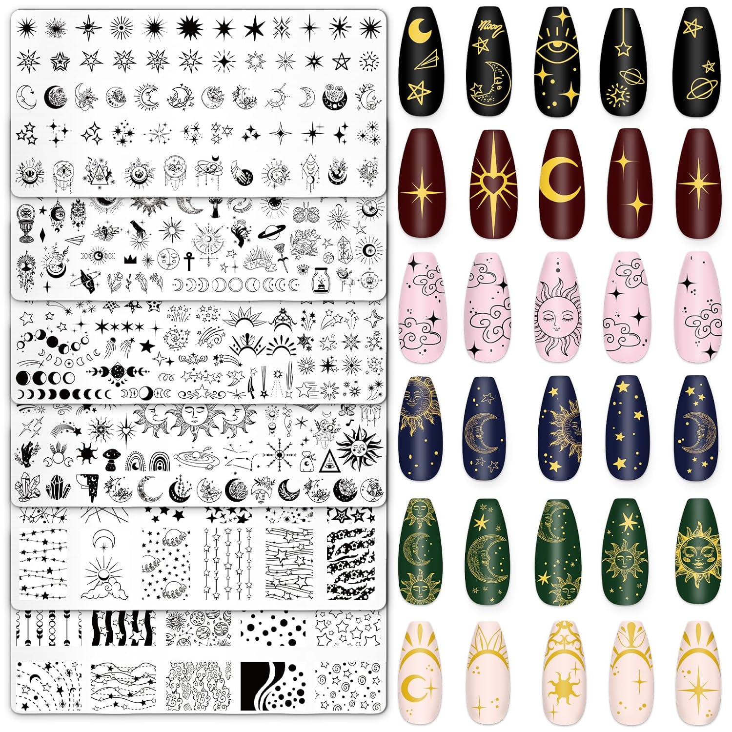 5pc Stainless Steel Nail Art Stamping Plates for Stunning Manicure Designs