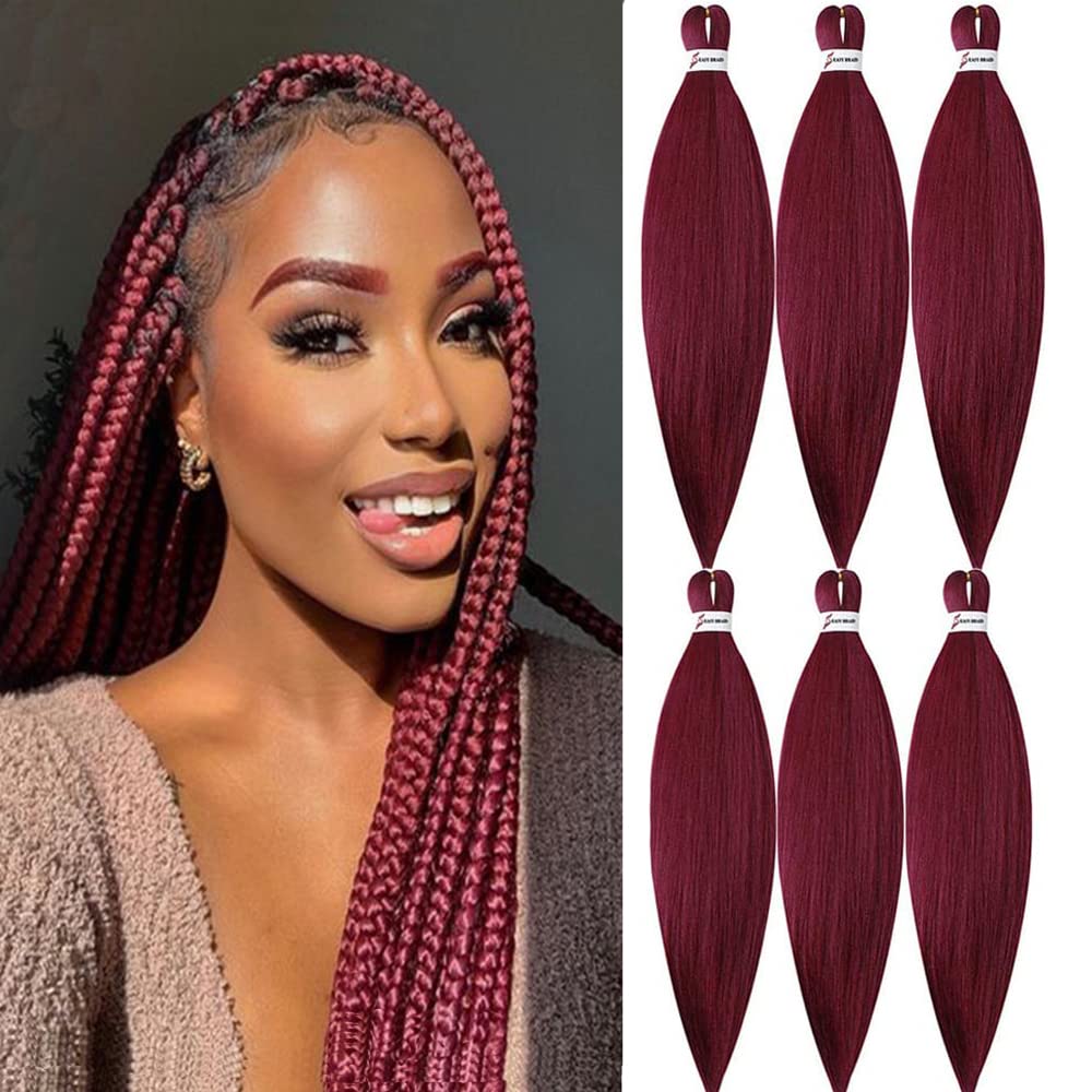 6 Packs/Lot Pre Stretched Braiding hair 26 Inch Ombre Braiding Hair Pre stretched Extensions Hot Water Setting Crochet Synthetic Braids Hair Black and Brown(t1b/30#)