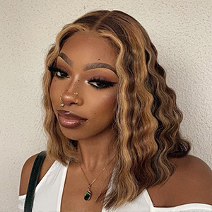 bob wigs human hair highlight frontal wigs