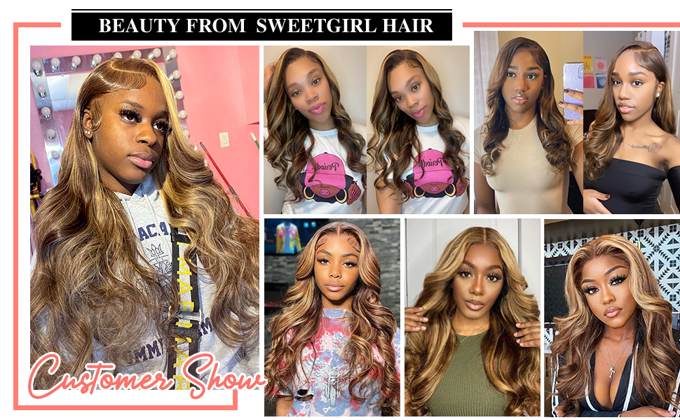 highlight lace front wig human hair