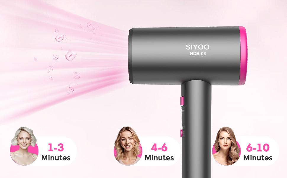 blow-drying hair without fatigue