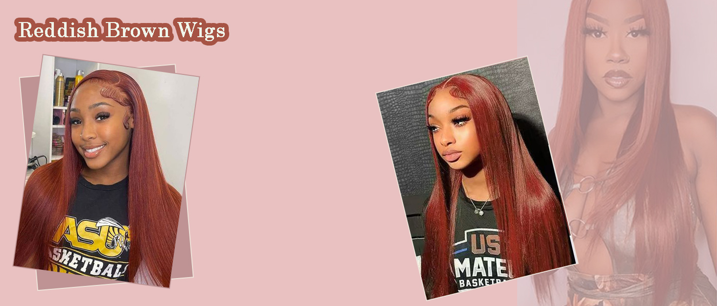 reddish brown lace front wigs human hair