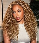 Brennas Honey Blonde Lace Front Wigs Human Hair #27 Light Brown Colored 10A Blonde Deep Wave Wig ...