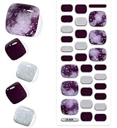 Semi Cured Gel Pedi Strips Glossy Gel Toenail Stickers Semi-Cured Gel Pedicure Strips Long Lastin...