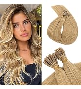 Benehair I Tip Hair Extensions Human Hair Blonde Straight Remy Stick Tip Hair Extensions 18 Inch ...