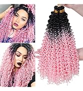 5Pack Marlybob Water Wave Crochet Curly Hair 100g/pack Jerry Curly Crochet Braid Hair Bundle Ombr...