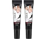 Curvlife Upgraded Super Strong 10g Semi Solid Nail Glue, 2pcs Best Soft Gel Nail Glue for Press on Nails - No UV Light Needed, Long Lasting
