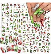 6 Sheets Christmas Nail Art Sticker Christmas Nail Decals,3D Self Adhesive Nail Supplies Christma...
