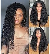 Annivia Goddess Faux Locs Wigs for Black Women 30inch Full Lace Goddess Bohemia Locs Braided Wigs...