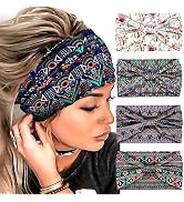 SAWINDA African Headbands for Women Boho Wide Flower Stretchy Knotted Hair Wraps Accessories Make...