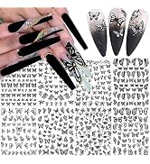 Butterfly Nail Art Stickers Decal Nail Art Supplies Butterflies Nail Art Adhesive Decals Black Re...