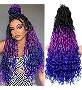Ms Aloe Ombre Faux Locs Crochet Hair 5Pack Ombre Purple Blue Faux Locs Crochet Braids Hair Pre Lo...