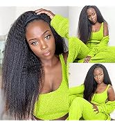 Kinky Straight Headband Wig 14 inch Headband Wigs Human Hair For Black Women Thick Yaki Straight ...